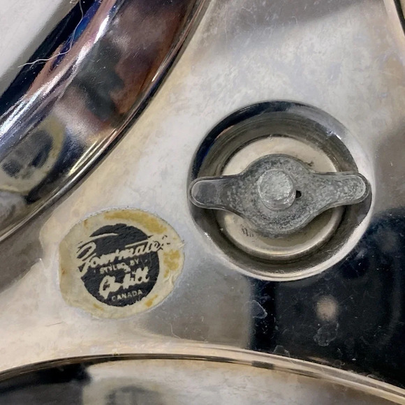 Vintage Glo Hill Gourmates  Chrome Serving Tray W Bakelite Handle & Glass Dishes - Picture 12 of 15